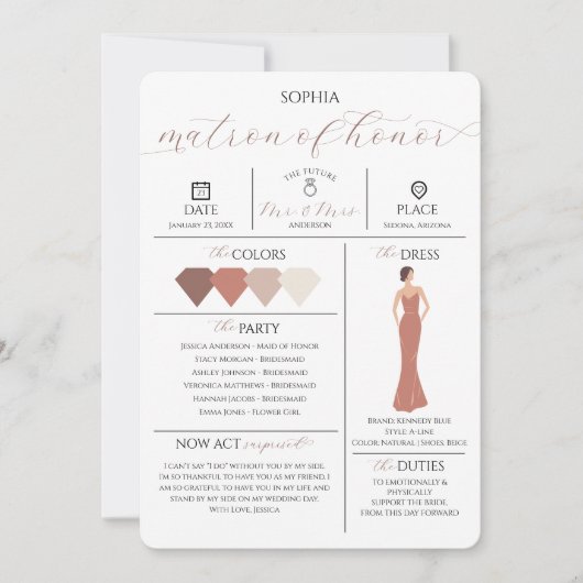 Carte d'information de la fête nuptiale Serez-vous (Devant)