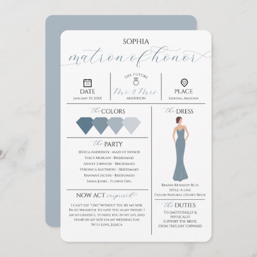 Carte d'information de la fête nuptiale Serez-vous (Devant / Derrière)