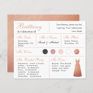 Carte d'information de la servante rose Gold