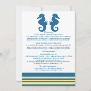Carte d'information de l'hippocampe bleu jaune