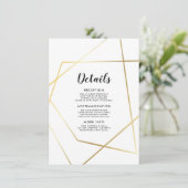 Carte d'information de l'invité à cadre d'or géomé (Debout devant)