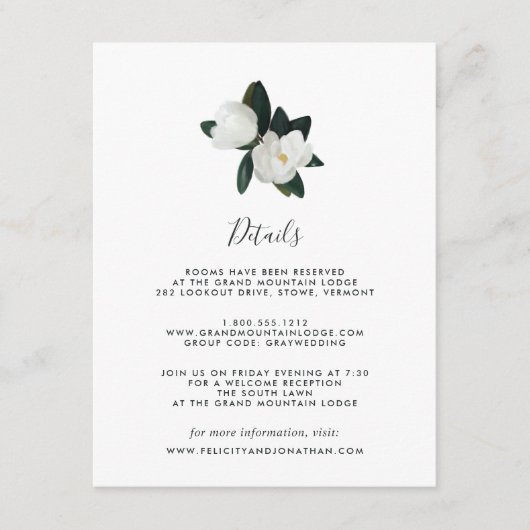 Carte d'information de l'invité Grandiflora (Devant)