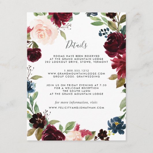 Carte d'information de l'invité Radiant Bloom (Devant)