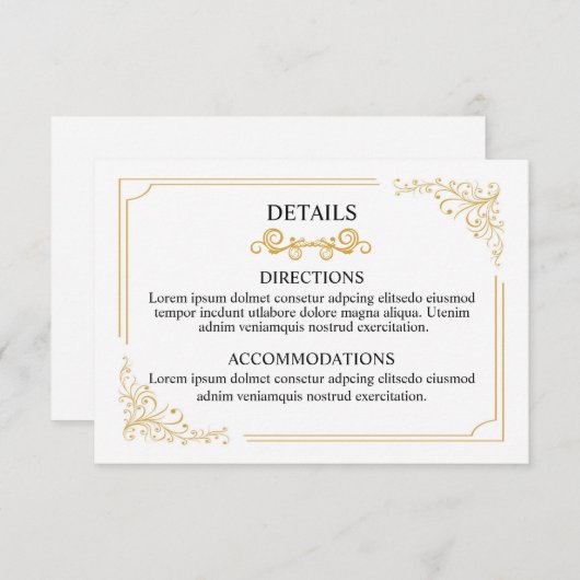 Carte d'information de mariage (Devant / Derrière)