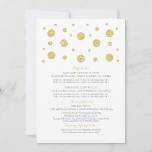 Carte d'information de mariage à confettis paillet