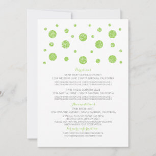 Carte d'information de mariage à confettis paillet