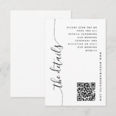 Carte d'information de mariage à écriture vertical (Devant / Derrière)