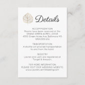 Carte d'information de mariage à feuille simple (Devant)