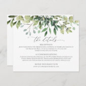 Carte d'information de mariage à la gouache verte (Devant / Derrière)