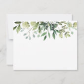 Carte d'information de mariage à la verdure à l'aq (Dos)
