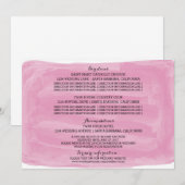 Carte d'information de mariage à l'aquarelle rose (Devant / Derrière)