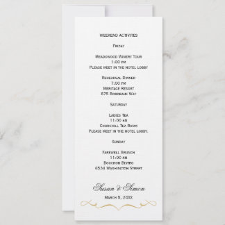 Carte d'information de mariage à l'écriture élégan