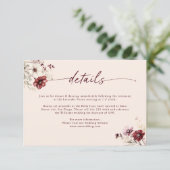 Carte d'information de mariage aux fleurs sauvages (Debout devant)