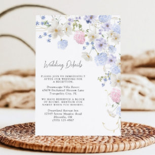 Carte d'information de mariage aux fleurs sauvages