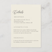 Carte d'information de mariage avec code QR Ivory (Devant)