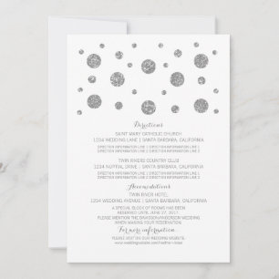 Carte d'information de mariage avec confettis pail