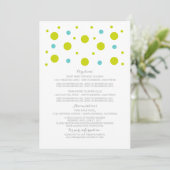 Carte d'information de mariage avec confettis vert (Debout devant)