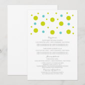 Carte d'information de mariage avec confettis vert (Devant / Derrière)