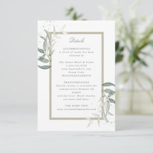 Carte d'information de mariage avec détails de feu