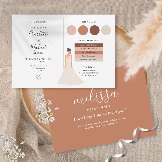 Carte d'information de mariage avec script de sign