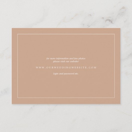 Carte d'information de mariage Beige Sea Shell Bea (Dos)