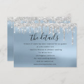 Carte d'information de mariage bleu (Devant / Derrière)