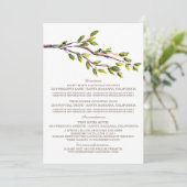 Carte d'information de mariage Brushed Branches (Debout devant)