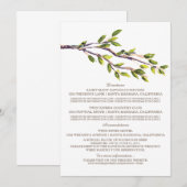 Carte d'information de mariage Brushed Branches (Devant / Derrière)