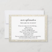 Carte d'information de mariage - Cadre en or blanc (Devant)