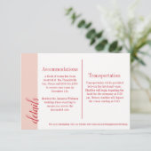 Carte d'information de mariage Caroline, Rouge (Debout devant)