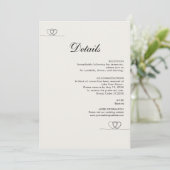 Carte d'information de mariage chic moderne en ivo (Debout devant)