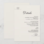 Carte d'information de mariage chic moderne en ivo (Devant / Derrière)