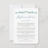 Carte d'information de mariage de jardin de succul (Devant)