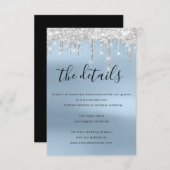 Carte d'information de mariage Détails Bleu (Devant / Derrière)