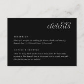 Carte d'information de mariage détails simples et  (Devant)