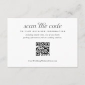 Carte d'information de mariage détails simples et  (Dos)