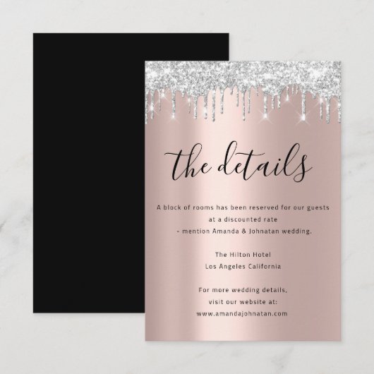 Carte d'information de mariage Drips (Devant / Derrière)