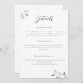 Carte d'information de mariage élégante à motif d' (Devant / Derrière)