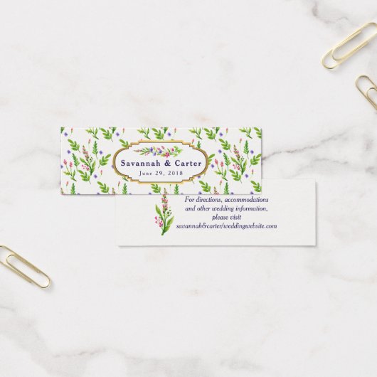 Carte d'Information de Mariage Fleurs d'Été (Bureau)