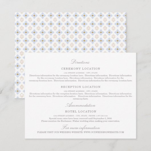 Carte d'information de mariage florale avec pivoin (Devant / Derrière)