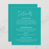 Carte d'information de mariage grand format avec d (Devant / Derrière)