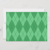 Carte d'information de mariage Green Argyle (Dos)