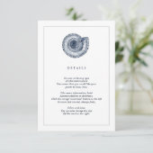 Carte d'information de mariage Marine Sea Shell Be (Debout devant)