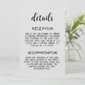 Carte d'information de mariage minimaliste moderne (Debout devant)