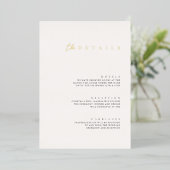 Carte d'information de mariage moderne en papier b (Debout devant)