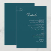 Carte d'information de mariage moderne sarcelle fo (Devant / Derrière)