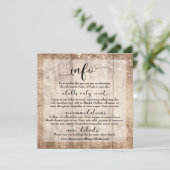 Carte d'information de mariage personnalisée (Debout devant)