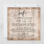 Carte d'information de mariage personnalisée (Devant)