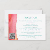 Carte d'information de mariage rose orange vert (Devant)
