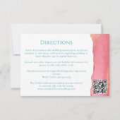 Carte d'information de mariage rose orange vert (Dos)